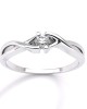 Infinity engagement ring with diamond in 18k white gold