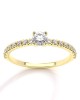 Solitaire engagement ring 0.20ct diamond with side stones in 18k gold