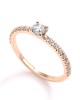 Μονόπετρο δαχτυλίδι με διαμάντι 0.20ct και πέτρες στο πλάι από ροζ χρυσό Κ18 