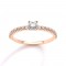 Solitaire engagement ring 0.20ct diamond with side stones in 18k rose gold