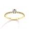 Solitaire engagement ring with 0.15ct oval brilliant cut diamond with side stones in 18k gold