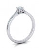 Diamond Engagement Ring in 18k White Gold 0.14ct with side stones