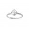 Μονόπετρο δαχτυλίδι με διαμάντι rose cut 0.48ct και μπριγιάν στο πλάι από λευκόχρυσο Κ18