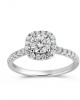 Halo Engagement Ring with 0.44ct GIA certified diamond in 18k white gold