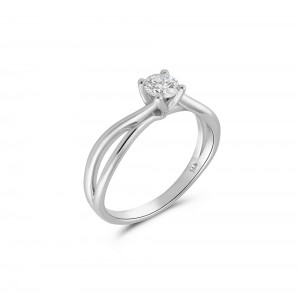 Infinity diamond engagement ring in 18k white gold 0.30ct, GIA Certified Infinity diamond engagement ring in 18k white gold 0.30ct, GIA Certified