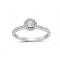 Μονόπετρο δαχτυλίδι halo λευκόχρυσο Κ18 με διαμάντι 0.16ct & 0.18ct