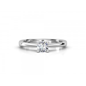 Mονόπετρο δαχτυλίδι με διαμάντι μπριγιάν 0.32ct από λευκόχρυσο Κ18 και πιστοποιητικό GIA