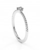 Engagement ring with 0.14ct diamond and side stones in 18k white gold