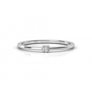 Solitaire engagement ring with 0.05ct diamond in 18k white gold