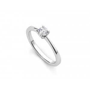 Mονόπετρο δαχτυλίδι με διαμάντι μπριγιάν 0.23ct από λευκόχρυσο Κ18