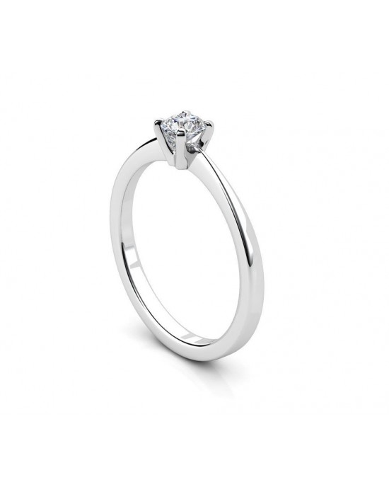 Mονόπετρο δαχτυλίδι με διαμάντι μπριγιάν 0.22ct από λευκόχρυσο Κ18, GIA Πιστοποιητικό