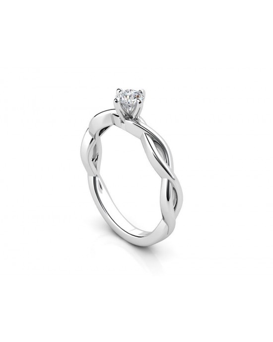 Mονόπετρο δαχτυλίδι άπειρο με διαμάντι μπριγιάν 0.20ct από λευκόχρυσο Κ18 πιστοποιητικό GIA 