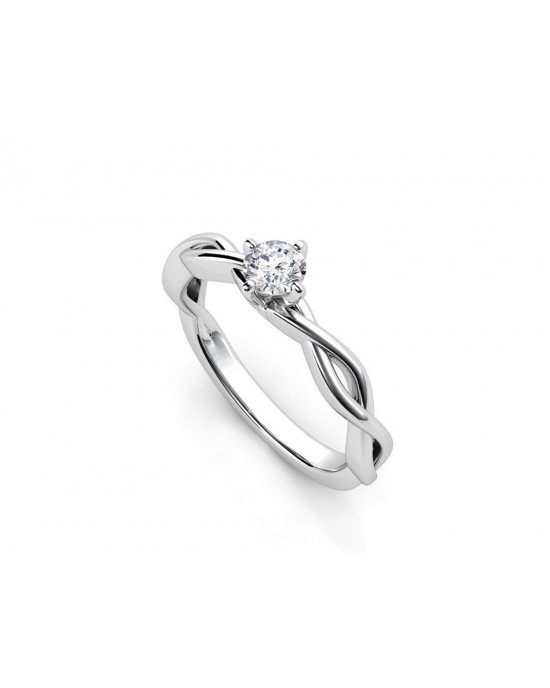 Mονόπετρο δαχτυλίδι άπειρο με διαμάντι μπριγιάν 0.20ct από λευκόχρυσο Κ18 πιστοποιητικό GIA 