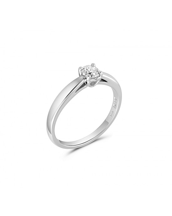 Μονόπετρο δαχτυλίδι καρδία λευκόχρυσο Κ18 με διαμάντι μπριγιάν 0.28ct 
