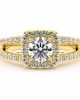 Halo Engagement Ring with 0.50ct GIA certified diamond in 18k gold