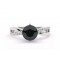 Mονόπετρο δαχτυλίδι άπειρο από λευκόχρυσο Κ18 με μαύρο διαμάντι 1.04ct και πέτρες στο πλάι
