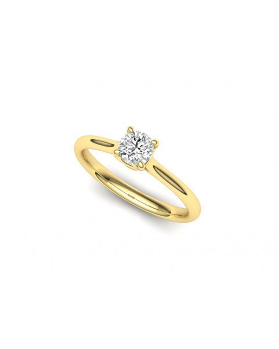 Mονόπετρο δαχτυλίδι με διαμάντι μπριγιάν 0.30ct από χρυσό Κ18 με πιστοποιητικό GIA