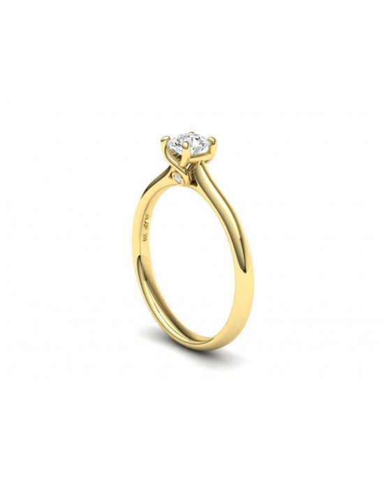 Solitaire engagement ring with 0.30ct diamond in 18k gold GIA Certified