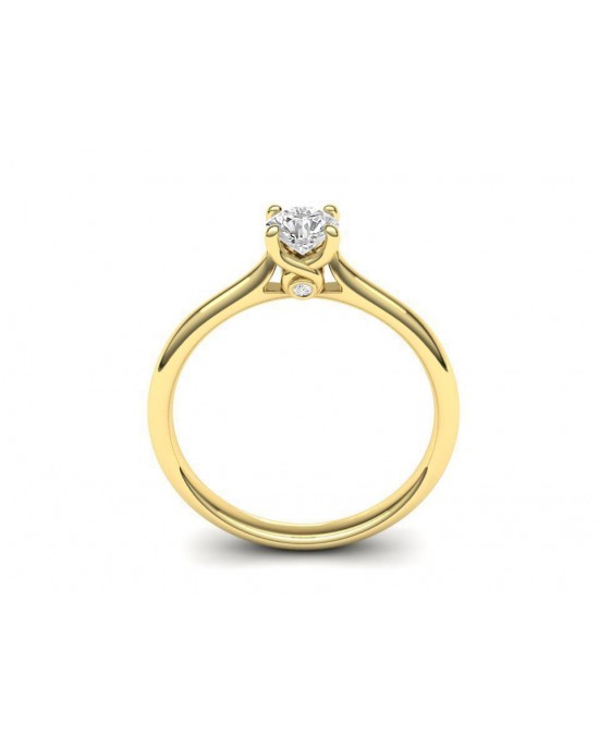 Mονόπετρο δαχτυλίδι με διαμάντι μπριγιάν 0.30ct από χρυσό Κ18 με πιστοποιητικό GIA