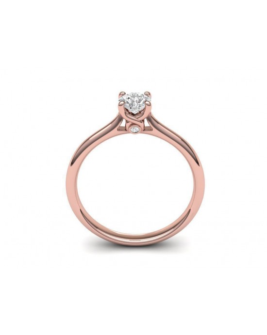 Solitaire engagement ring with 0.30ct diamond in 18k rose gold GIA Certified