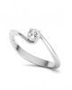 Swirl engagement ring with 0.24ct diamond in 18k white gold GSS certified