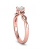 Solitaire engagement ring in 18k rose gold 0.40ct diamond infinity GIA Certified