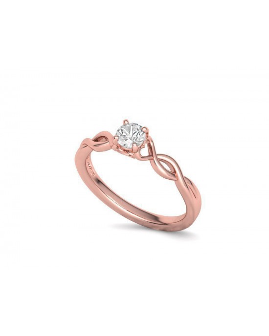 Μονόπετρο δαχτυλίδι με διαμάντι μπριγιάν 0.40ct άπειρο από ροζ χρυσό Κ18 με πιστοποιητικό GIA