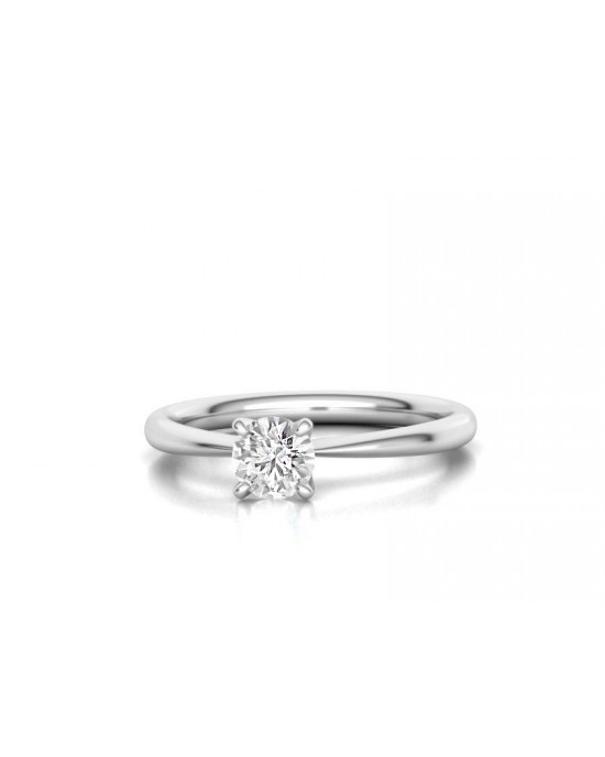 Solitaire engagement ring in 18k white gold 0.30ct diamond GIA Certified