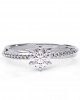 Mobius engagement ring with 0.50ct GIA certified diamond and side stones in 18k white gold