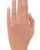 Solitaire engagement ring in 18k white gold 0.50ct diamond infinity GIA Certified