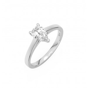 Μονόπετρο δαχτυλίδι με διαμάντι pear 0.63ct από λευκόχρυσο Κ18 με πιστοποιητικό GIA