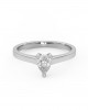 Solitaire engagement ring with 0.38ct pear brilliant cut in 18k white gold GSS Certified