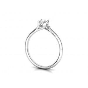 Mονόπετρο δαχτυλίδι φλόγα με διαμάντι μπριγιάν 0.30ct από λευκόχρυσο Κ18 με πιστοποιητικό GIA