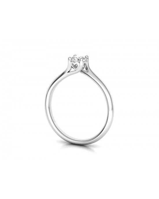 Swirl engagement ring with 0.30ct diamond in 18k white gold GIA Certified