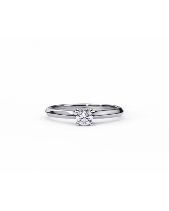 Mονόπετρο δαχτυλίδι με διαμάντι μπριγιάν 0.30ct από λευκόχρυσο Κ18 με πιστοποιητικό GIA
