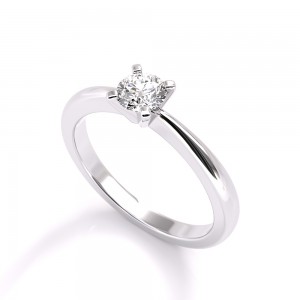 Μονόπετρο δαχτυλίδι από λευκόχρυσο Κ18 με διαμάντι μπριγιάν 0.40ct και πιστοποίηση GIA