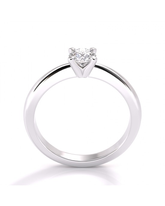 Solitaire engagement ring with diamond 0.40ct in 18k white gold GIA Certified