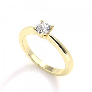 Μονόπετρο δαχτυλίδι από χρυσό Κ18 με διαμάντι μπριγιάν 0.40ct και πιστοποίηση GIA