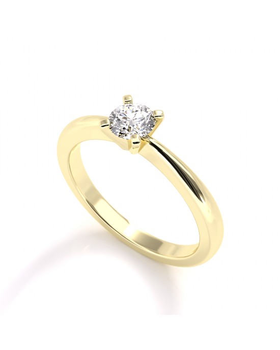 Solitaire engagement ring with diamond 0.40ct in 18k gold GIA Certified