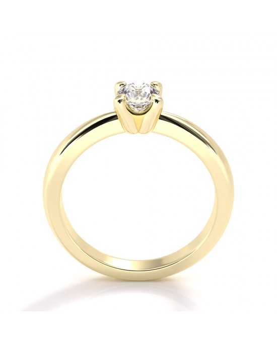 Solitaire engagement ring with diamond 0.40ct in 18k gold GIA Certified