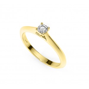 Μονόπετρo δαχτυλίδι με διαμάντι 0.14ct από χρυσό Κ18