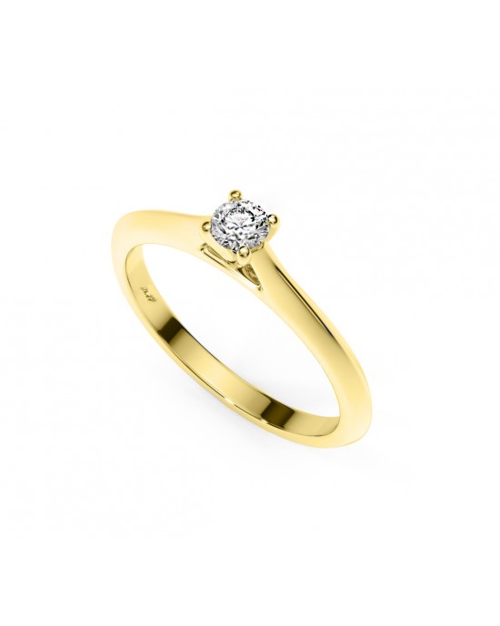 Μονόπετρo δαχτυλίδι με διαμάντι 0.15ct από χρυσό Κ18
