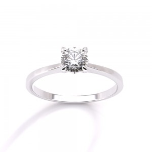 Μονόπετρο δαχτυλίδι με διαμάντι 0.55ct από λευκόχρυσο Κ18 και πιστοποίηση GIA