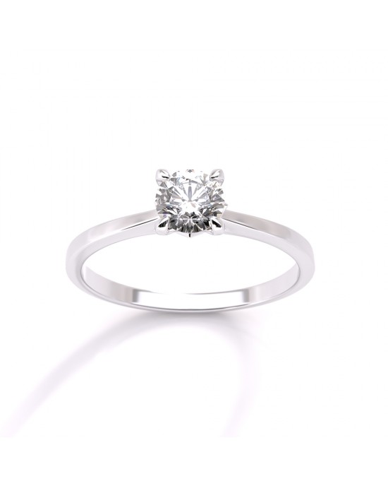 Lotus solitaire engagement ring with diamond 0.60ct GIA Certified