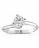 Solitaire Diamond Swirl Engagement Ring in 18k White Gold 0.43ct GIA Certified