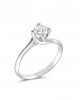 Solitaire Diamond Swirl Engagement Ring in 18k White Gold 0.43ct GIA Certified
