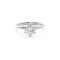 Six-prong solitaire 0.41ct diamond engagement ring in 18k white gold GIA Certified