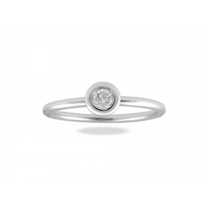 Μονόπετρο δαχτυλίδι με διαμάντι από λευκόχρυσο Κ18 