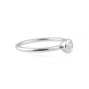 Engagement ring with diamond in 18k white gold Engagement ring with diamond in 18k white gold