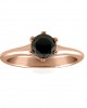 Μονόπετρο δαχτυλίδι από ροζ χρυσό Κ18 με μαύρο διαμάντι 0.47ct